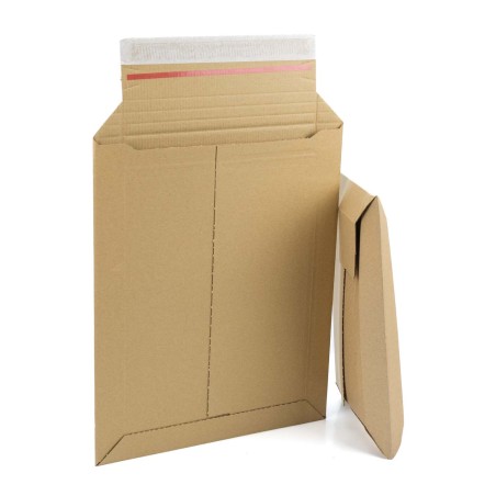 Sobre de envío cartón ondulado rígido 310 g/m², 314x252x72 mm, con fuelle, cierre adhesivo - 30 uds