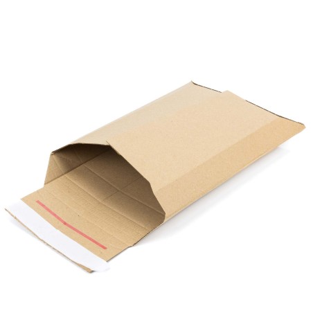 Sobre de envío cartón ondulado rígido 310 g/m², 314x252x72 mm, con fuelle, cierre adhesivo - 30 uds
