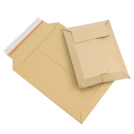 Sobre de envío cartón ondulado rígido 310 g/m², 314x252x72 mm, con fuelle, cierre adhesivo - 30 uds
