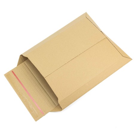 Sobre de envío cartón ondulado rígido 310 g/m², 314x252x72 mm, con fuelle, cierre adhesivo - 30 uds