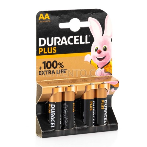 Pack 4 pilas alcalinas AA LR6 Duracell Plus...