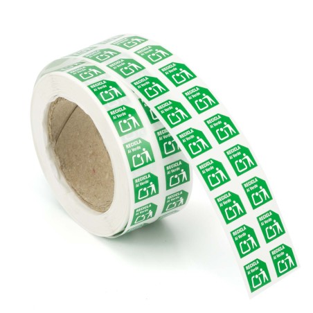 Etiquetas adhesivas polipropileno envases 10 mm "recicla al verde" ecoembes - Rollo 2000 uds