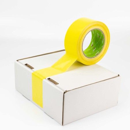 Precinto cinta adhesiva amarilla 50mm x 132m - Caja 36 rollos