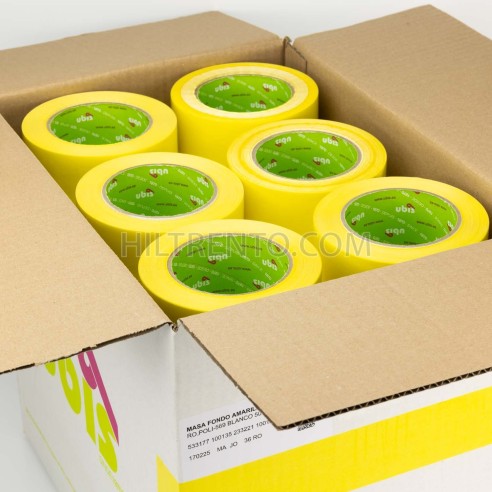 Precinto cinta adhesiva amarilla 50mm x 132m -...