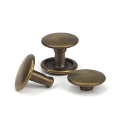 Remache Ø11 mm Hierro Oro viejo, doble tapa calotado,...
