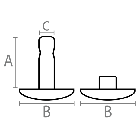 Remache Ø7 mm Hierro Dorado, doble tapa calotado, para cuero