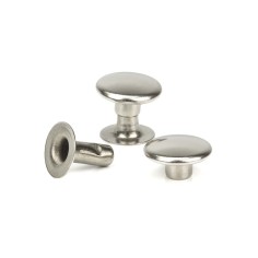 Remache Ø9 mm Hierro níquel plateado, para cuero