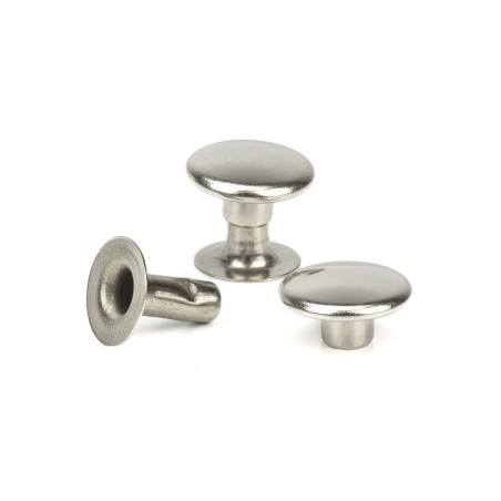 Remache Ø9 mm Hierro níquel plateado, para cuero