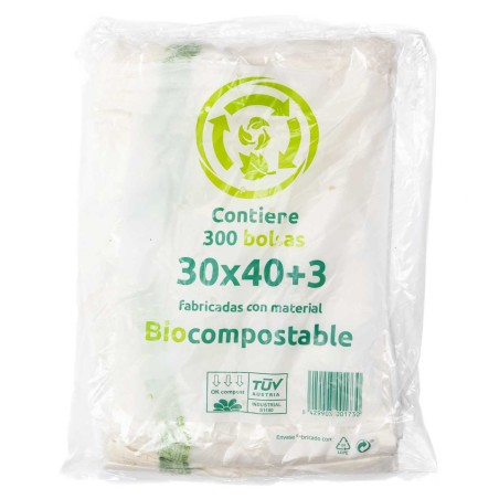 Bolsa block compostable biodegradable 30x40 galga 44  - 500 uds