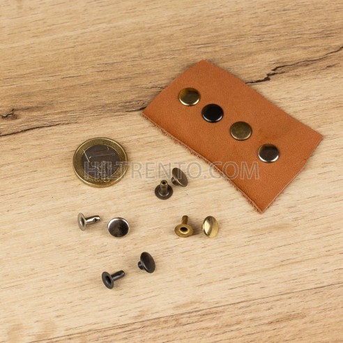 Remache Ø9 mm Hierro dorado, para cuero