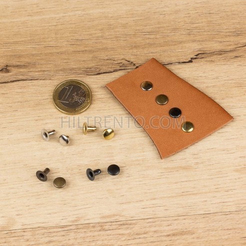 Remache Ø7 mm Hierro dorado, para cuero
