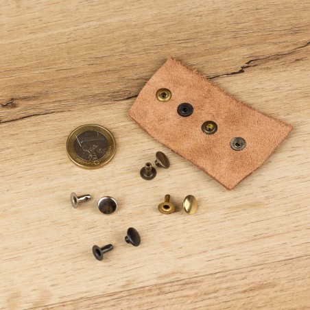 Remache Ø9 mm Hierro níquel plateado, para cuero