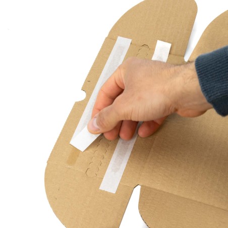 Caja pequeña cartón e-commerce 20x15x10 cm automontable con doble adhesivo para retorno - Pack 25