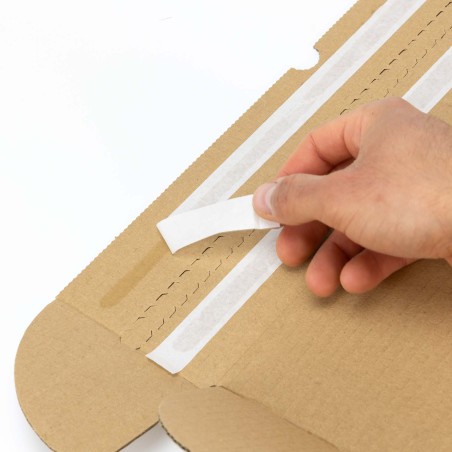 Caja cartón e-commerce 40x30x10 cm automontable con doble adhesivo para retorno - Pack 15