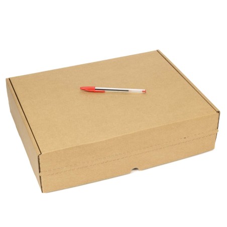 Caja cartón e-commerce 40x30x10 cm automontable con doble adhesivo para retorno - Pack 15