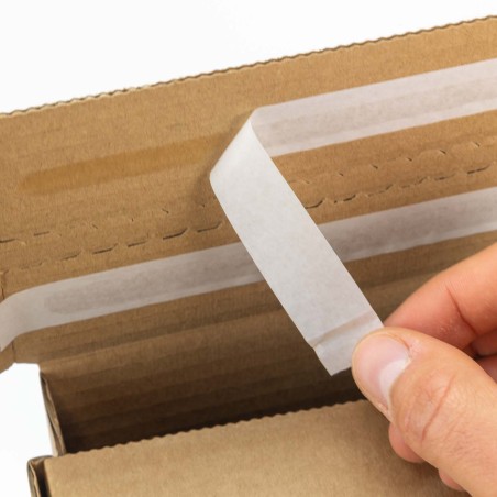 Caja cartón e-commerce 40x30x10 cm automontable con doble adhesivo para retorno - Pack 15