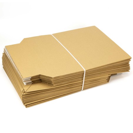 Sobre de envío cartón ondulado rígido 310 g/m², 314x252x72 mm, con fuelle, cierre adhesivo - 30 uds