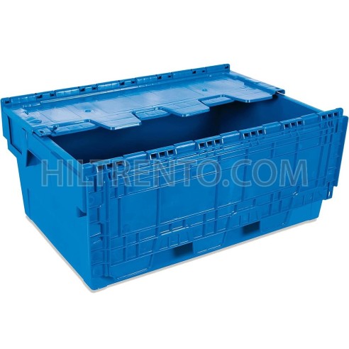 Euro caja plástico azul con tapa 600x400x240...