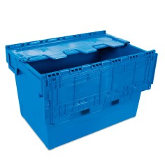 Euro caja plástico azul con tapa 600x400x340 mm, 58L ,...