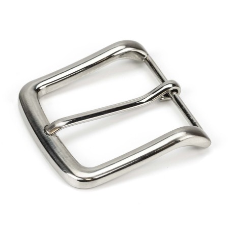 10 uds Hebilla metálica 40 mm cinturón níquel plateada ref.251