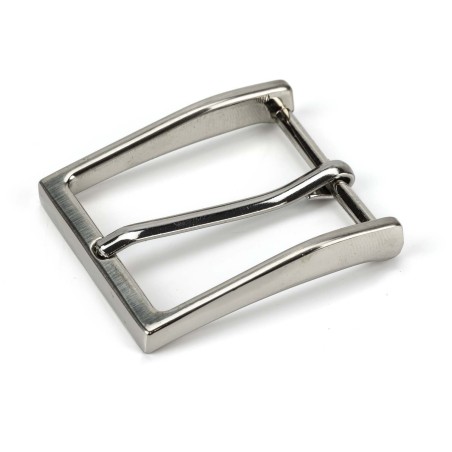 10 uds Hebilla metálica 35 mm cinturón níquel plateada ref.252
