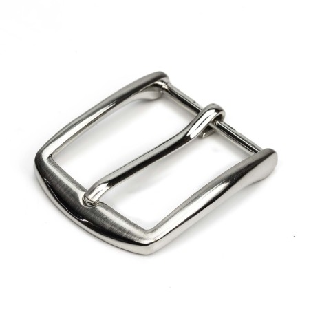 10 uds Hebilla metálica 35 mm cinturón níquel plateada ref.254