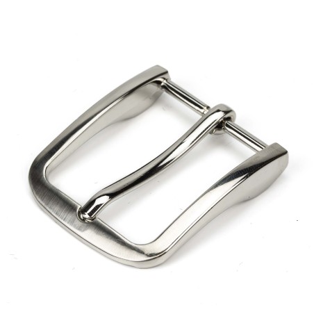 10 uds Hebilla metálica 35 mm cinturón níquel plateada ref.255