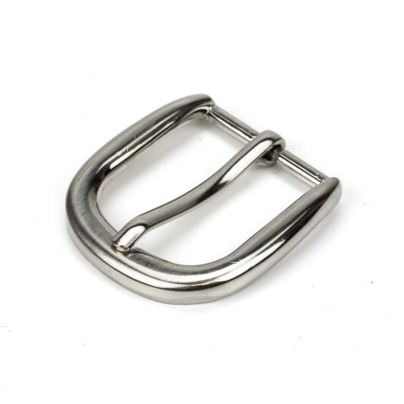 10 uds Hebilla metálica redondeada 30 mm cinturón níquel plateada ref.256