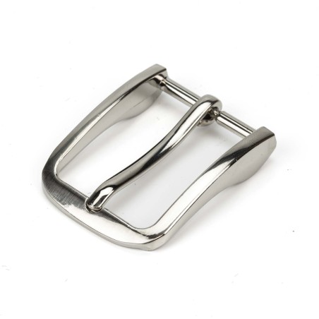 10 uds Hebilla metálica 30 mm cinturón níquel plateada ref.257