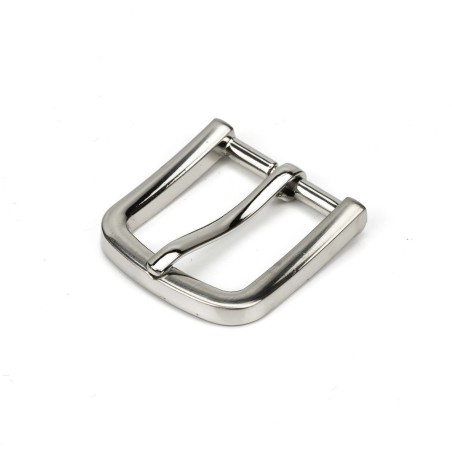 10 uds Hebilla metálica 25 mm cinturón níquel plateada ref.258