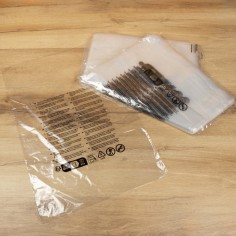 Bolsa transparente texto seguridad normativa europea...