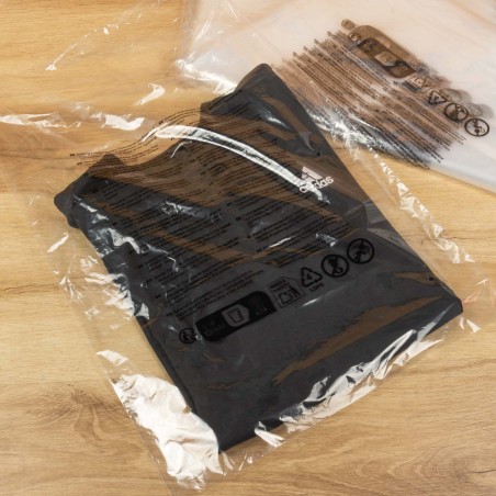 Bolsa transparente texto seguridad normativa europea perforada 40x60 cm - Pack 100 uds