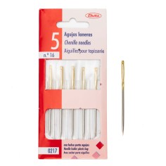 Agujas tapiceras (laneras) con punta Nº16 - Pack 5 uds