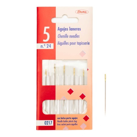 Agujas tapiceras (laneras) con punta Nº24 - Pack 5 uds