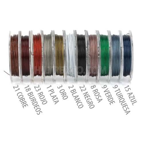 Hilo acero de colores 0.45 mm 10 metros, para...