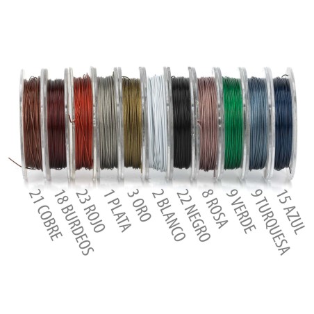 Hilo acero de colores 0.45 mm 10 metros, para bisutería