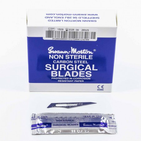 Cuchilla calar bisturí quirúrgico Nº26 Swann Morton - Pack 5 uds