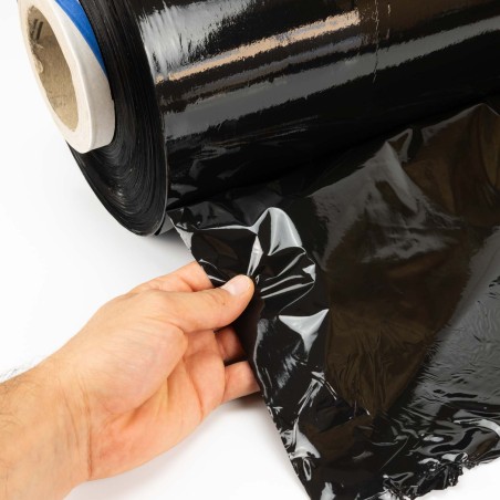 Film embalaje paletizar automático negro 50 cm 30 micras - Bobina 16 kg 1600 metros
