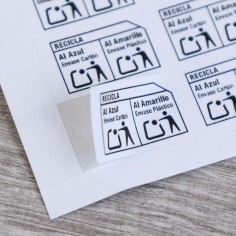 Etiquetas adhesivas blancas papel 23x15 mm envases...