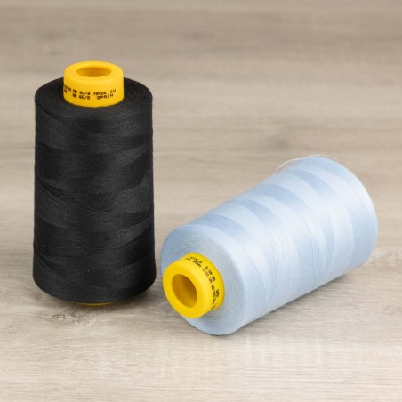 Hilo poliester 100% fibra cortada 80/2 para coser ropa y textil - Bobina 5000 mts