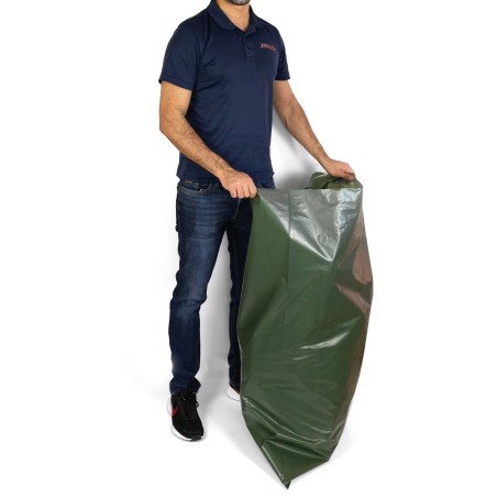 Saco plástico reciclado caza verde militar G450 70x110 cm - Pack 25 uds