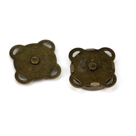 Broche imán cierre magnético para bolsas y tela, 19 mm Oro viejo - 20 uds