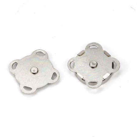 Broche imán cierre magnético para bolsas y tela, 19 mm Níquel plateado - 20 uds