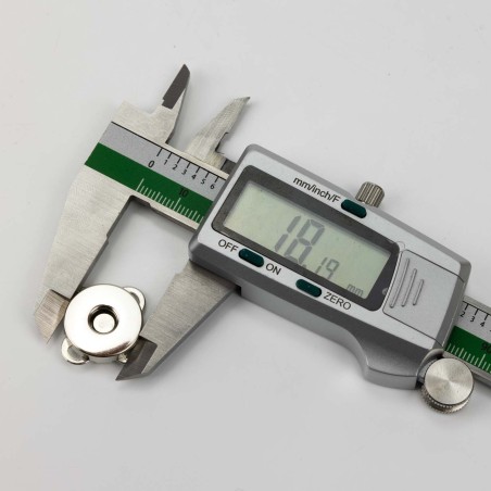 Broche imán cierre magnético para bolsas y tela, 19 mm Níquel plateado - 20 uds