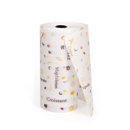 Bobina papel panadería y pastelería impreso, para envolver alimentos - 31 cm 3,5 kg