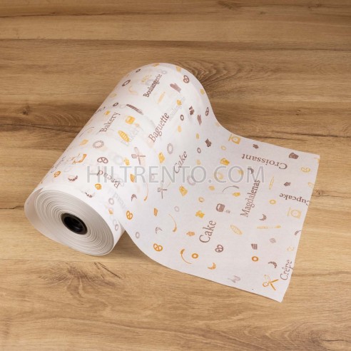Bobina papel panadería y pastelería impreso,...