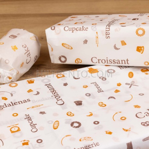 Bobina papel panadería y pastelería impreso,...