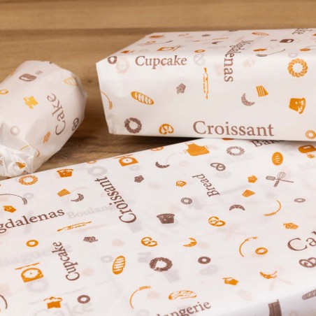 Bobina papel panadería y pastelería impreso, para envolver alimentos - 62 cm 8 kg