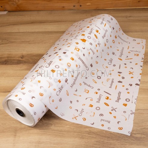 Bobina papel panadería y pastelería impreso,...