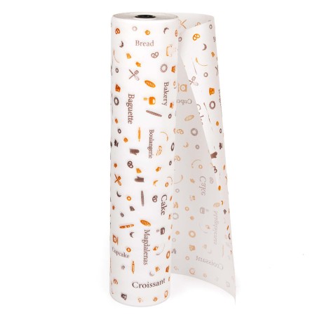 Bobina papel panadería y pastelería impreso, para envolver alimentos - 62 cm 8 kg